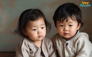 Bé gái lắng nghe bé trai chia sẻ cảm xúc, thể hiện sự đồng cảm.